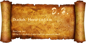 Dudok Henrietta névjegykártya